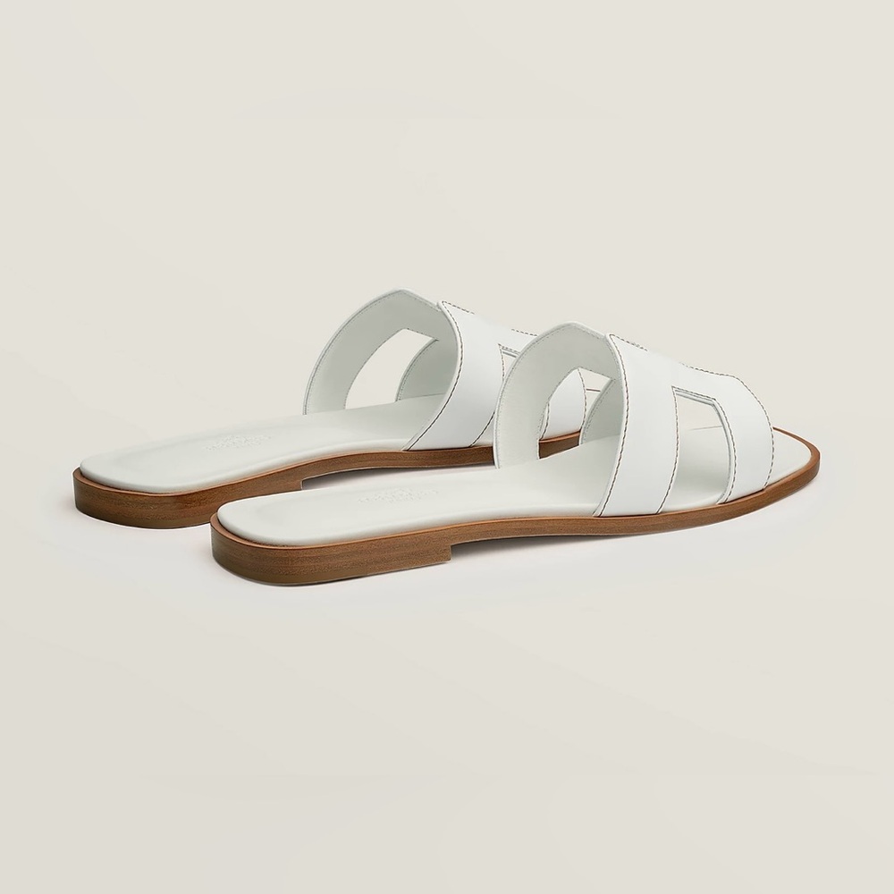 Hermes White Oran Sandals - Picture 3 of 10